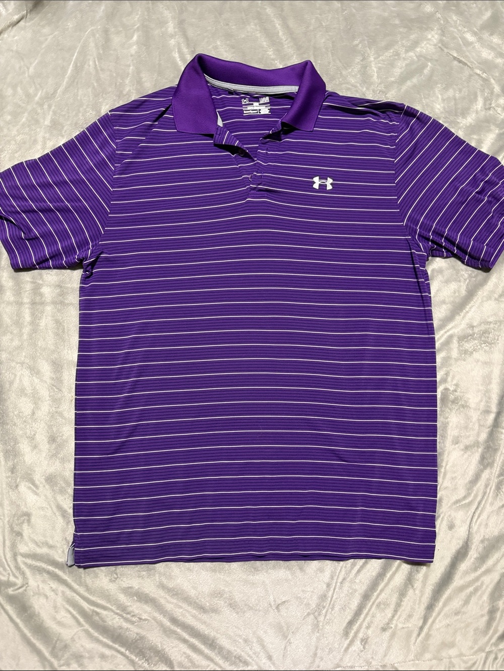 Under Armour Men’s Purple Stripe Golf Polo